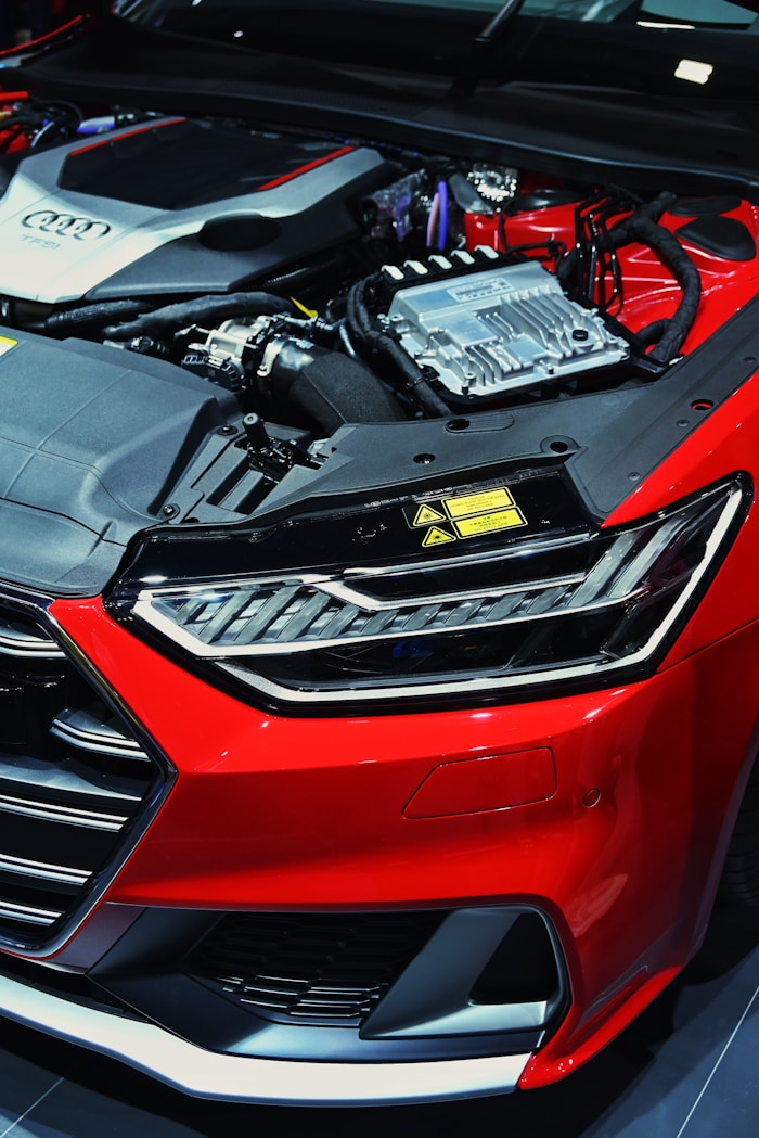 Car component close-up inspection